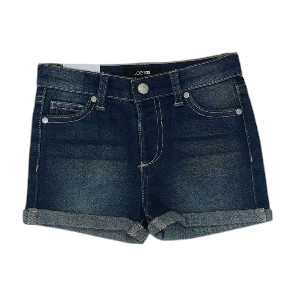 Navy Solid Denim Shorts