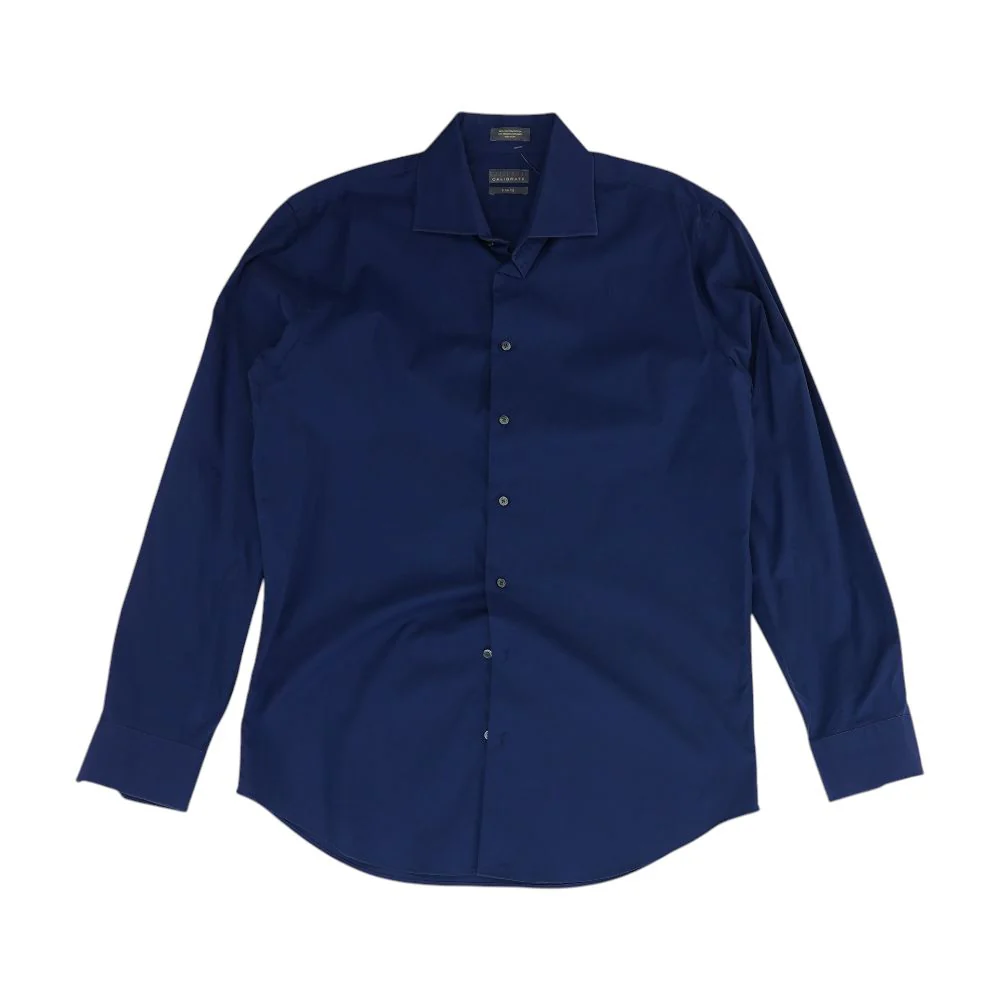 Navy Solid Long Sleeve Button Down