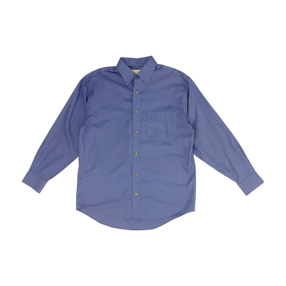 Navy Solid Long Sleeve Button Down