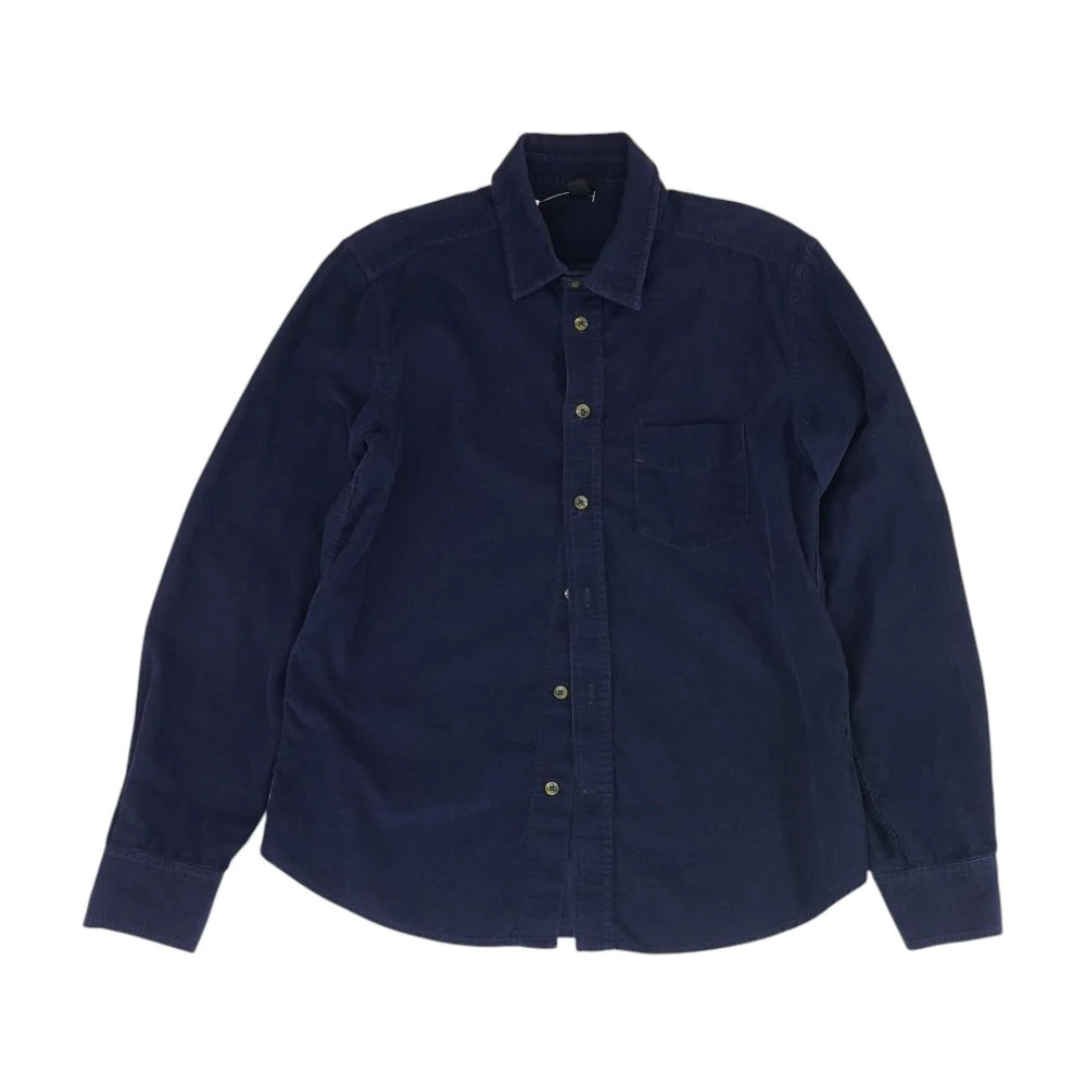 Navy Solid Long Sleeve Button Down