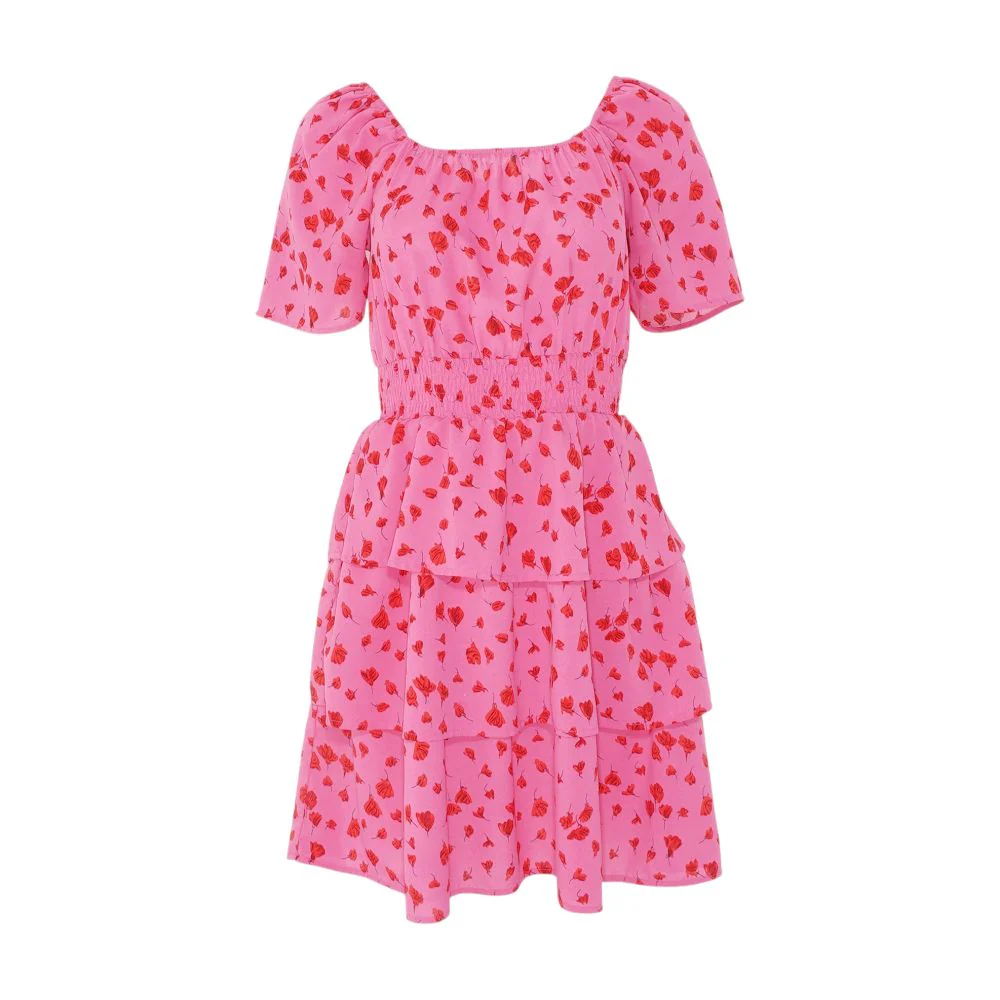 Pink Floral Mini Dress