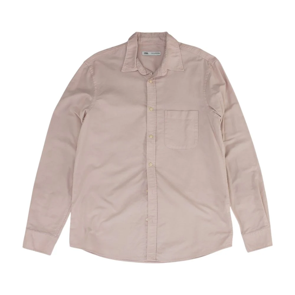 Pink Solid Long Sleeve Button Down