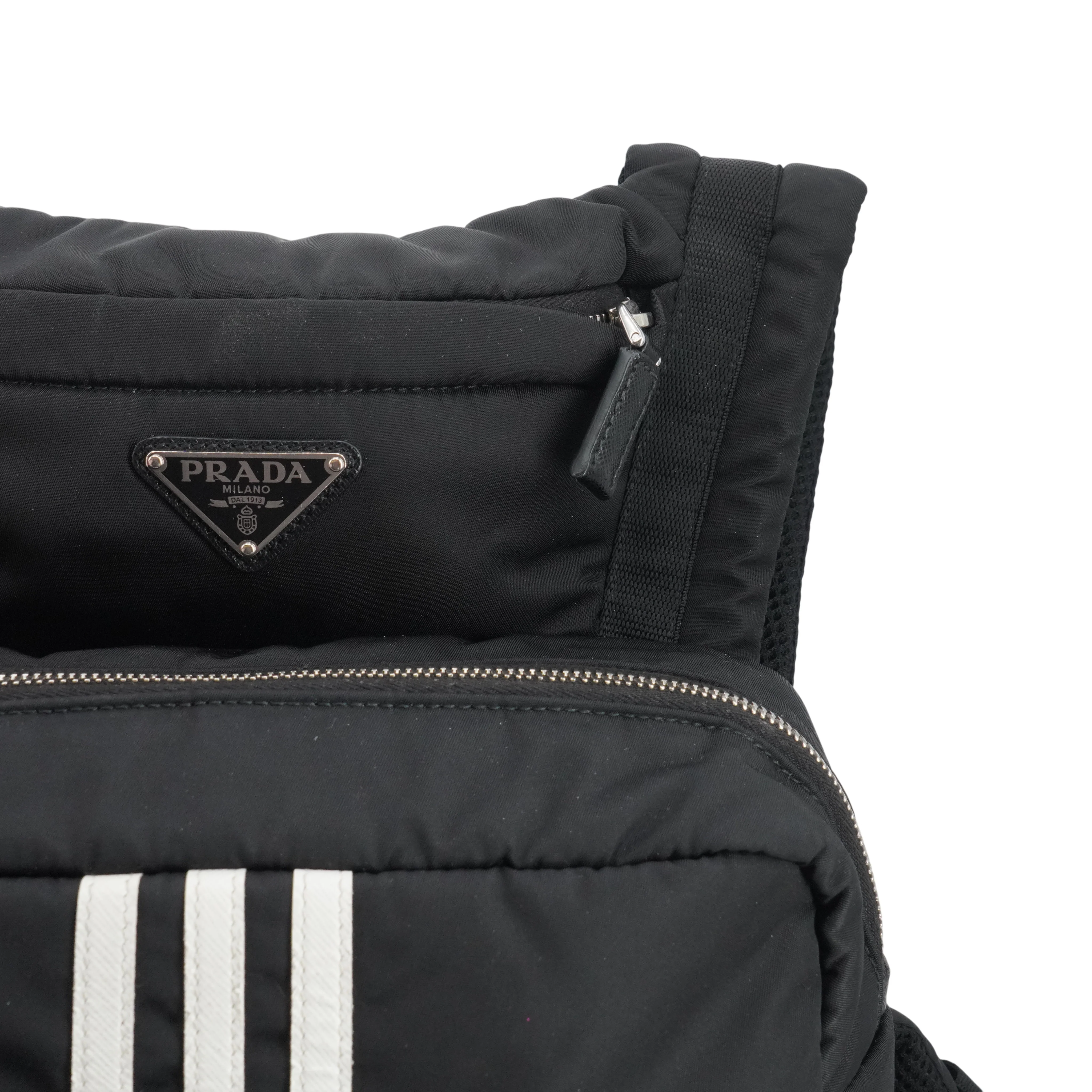 Prada x Adidas Black Small Hooded Re-Nylon Backpack - Image 5
