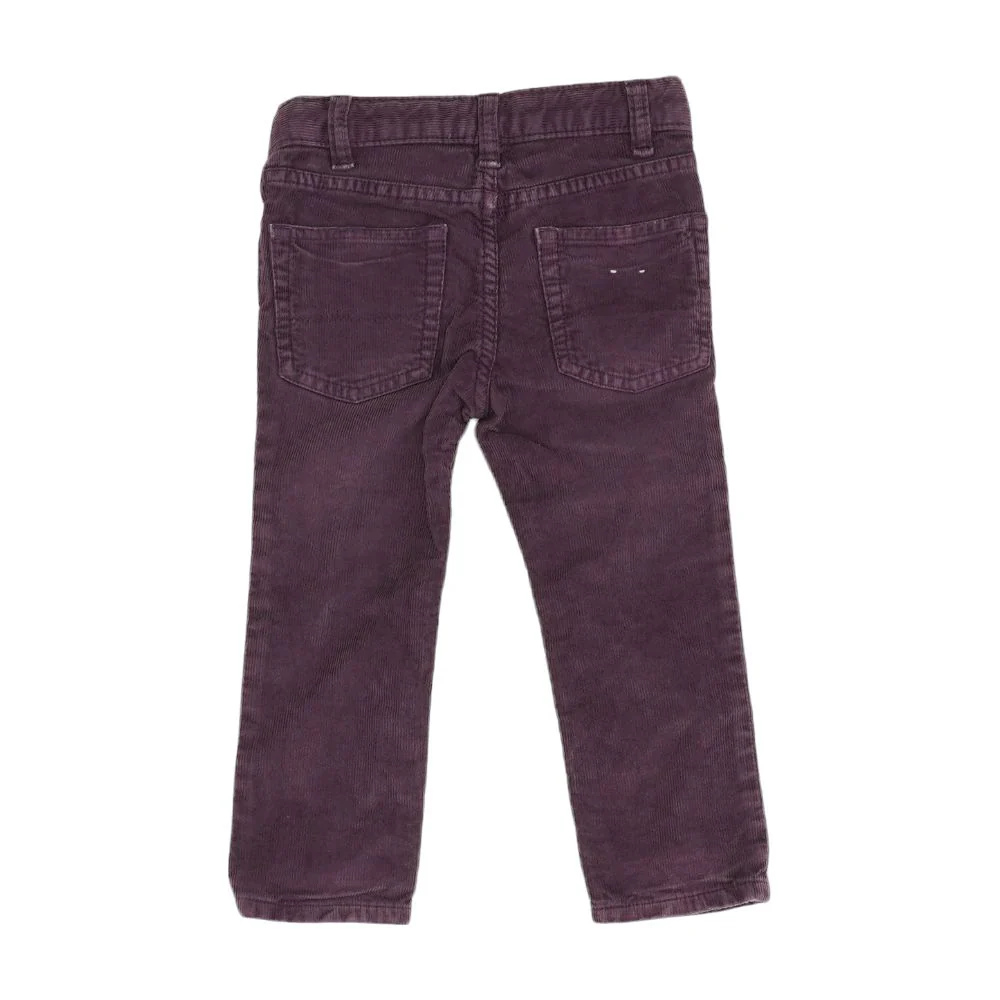 Purple Solid Five Pocket Pants - Image 2