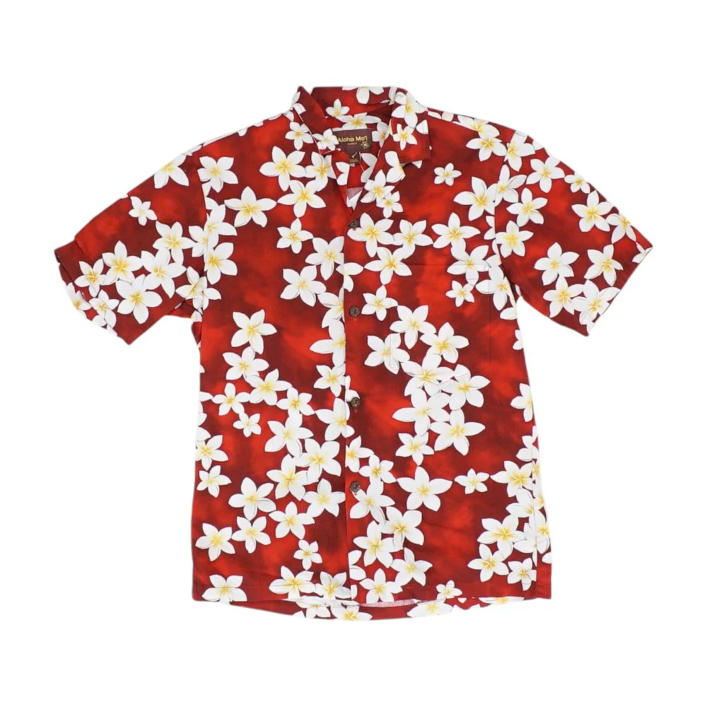 Red Floral Short Sleeve Button Down