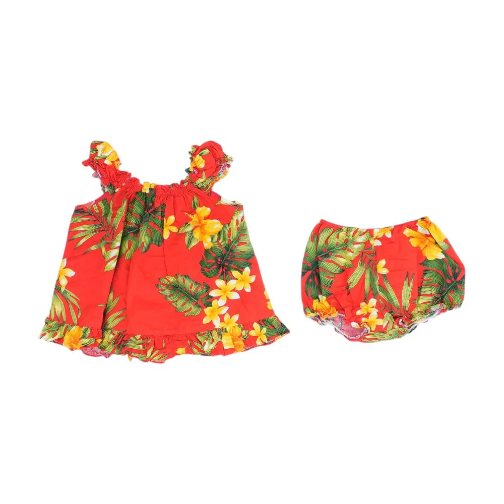 Red Tropical Dress Set - Image 2