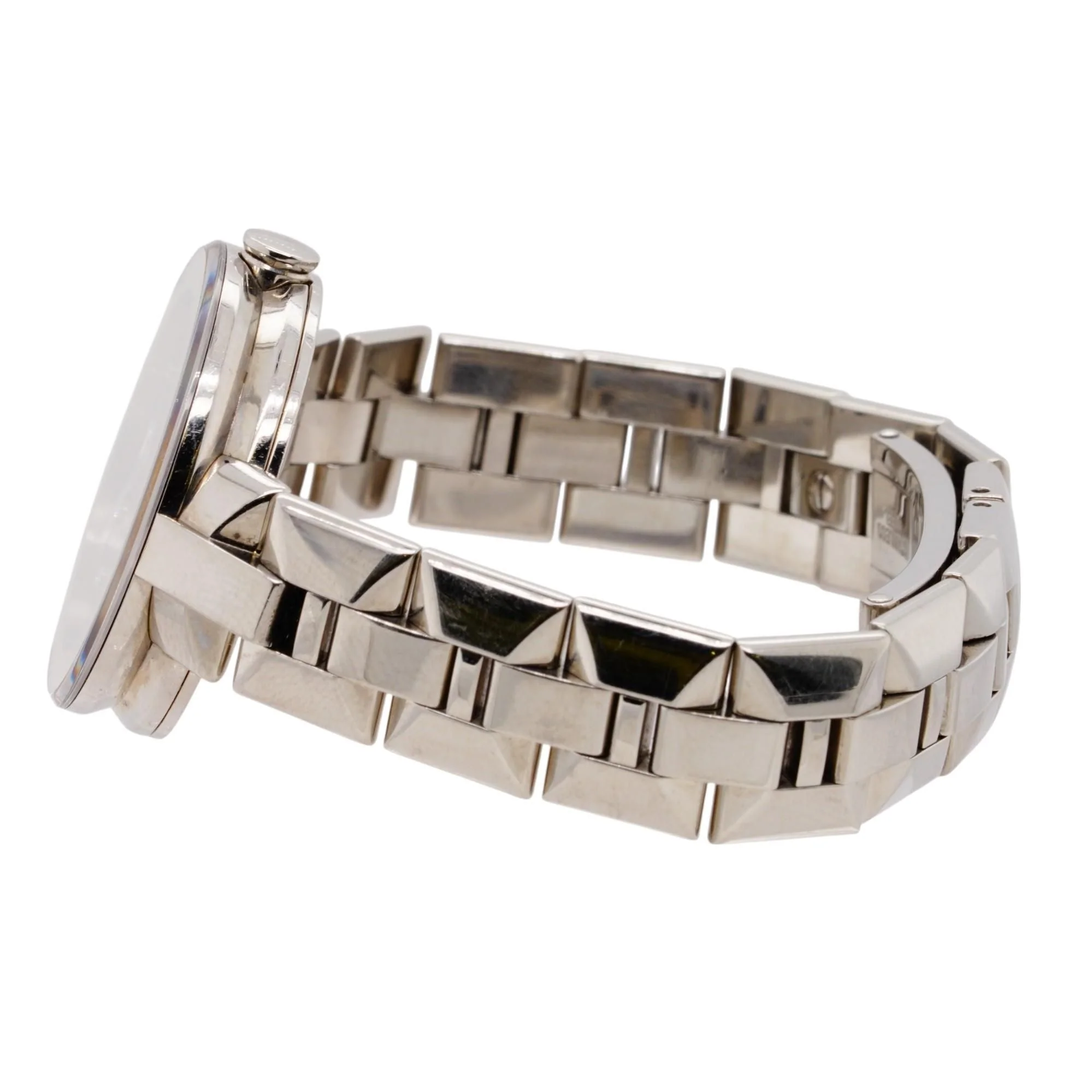 Sapphire Silver Mirror Case With Diamond Accents Stainless Steel Watch - Image 4