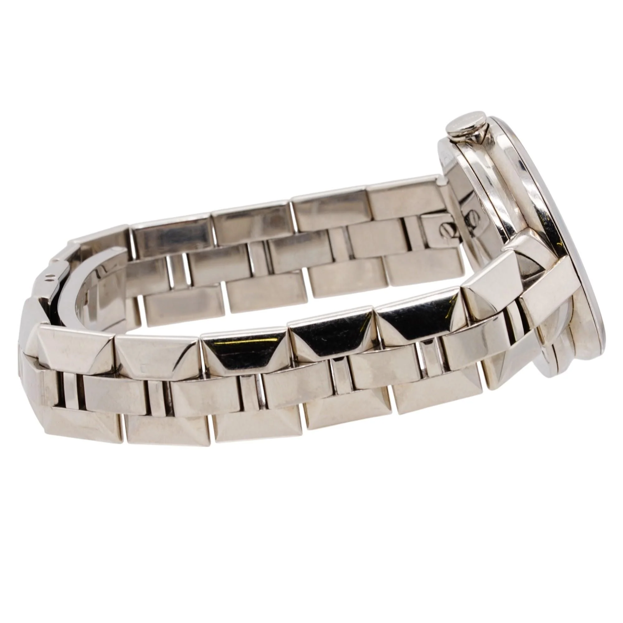 Sapphire Silver Mirror Case With Diamond Accents Stainless Steel Watch - Image 5