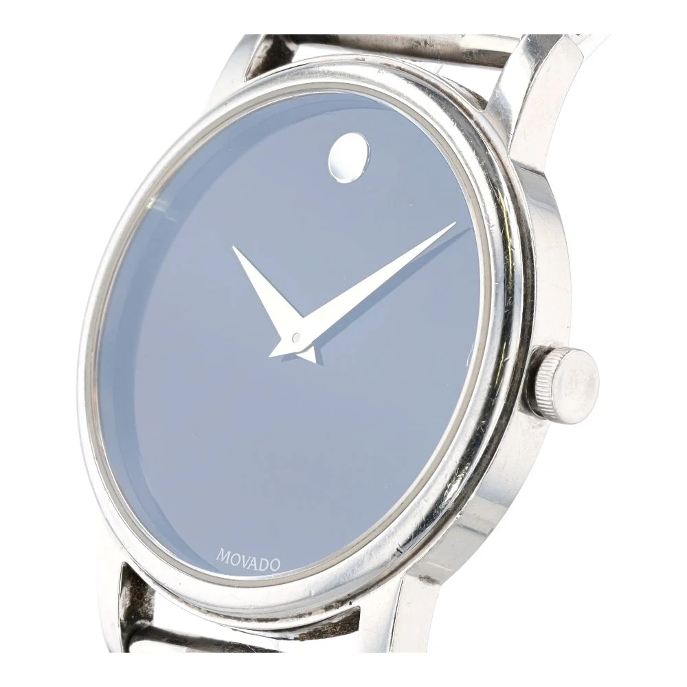 Silver-Tone Stainless Steel Museum Classic Watch W/ Black Dial - Image 2