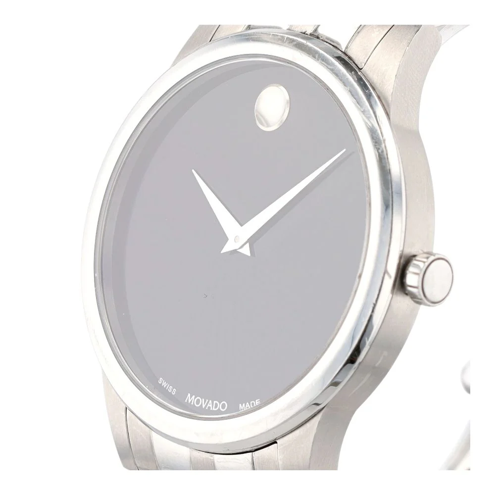 Silver-Tone Stainless Steel Museum Classic Watch W/ Black Dial - Image 2