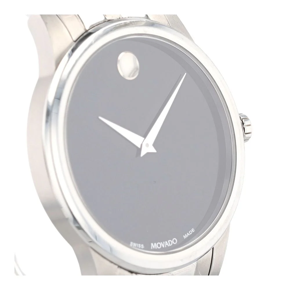 Silver-Tone Stainless Steel Museum Classic Watch W/ Black Dial - Image 3
