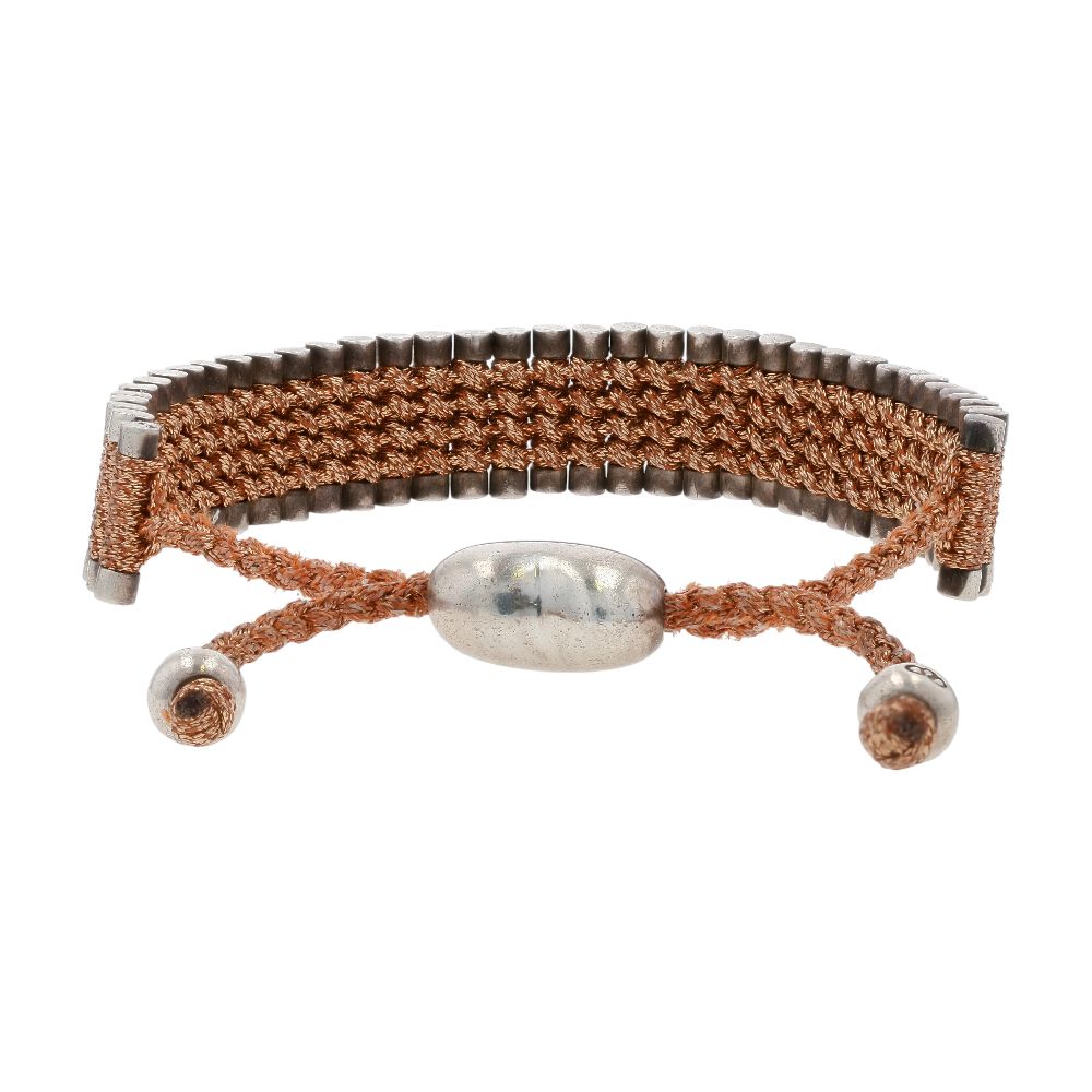 Sterling Silver And Copper Vintage Friendship Slider Bracelet - Image 2