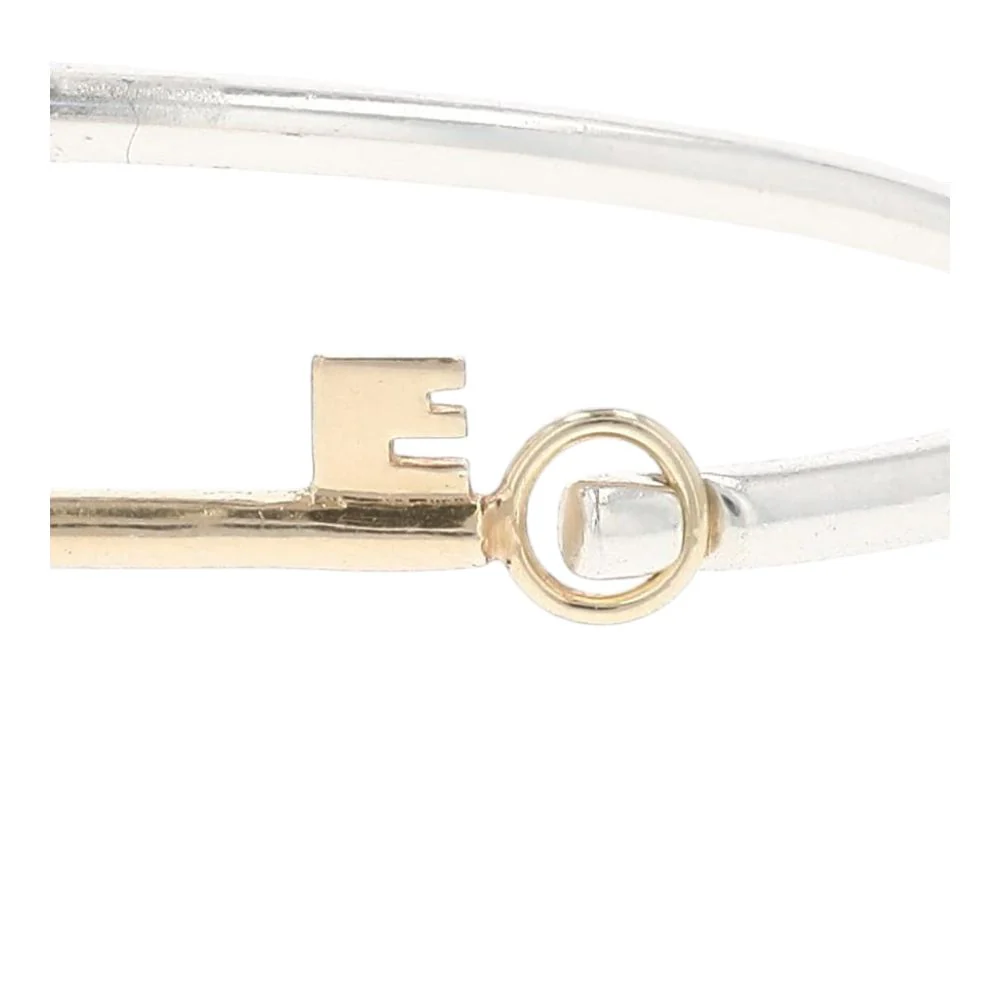 Sterling Silver With 14K Key Bangle Bracelet - Image 3