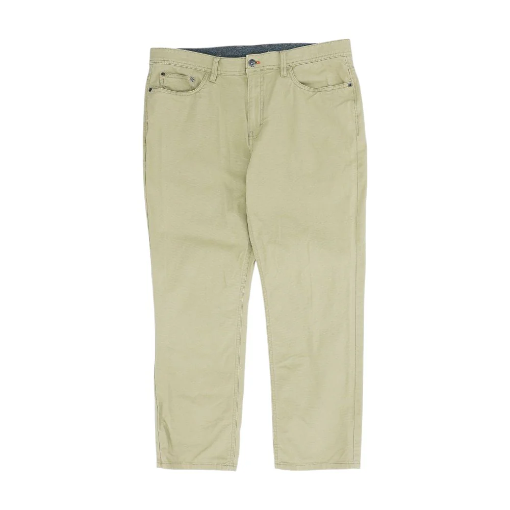 Tan Solid Five Pocket Pants