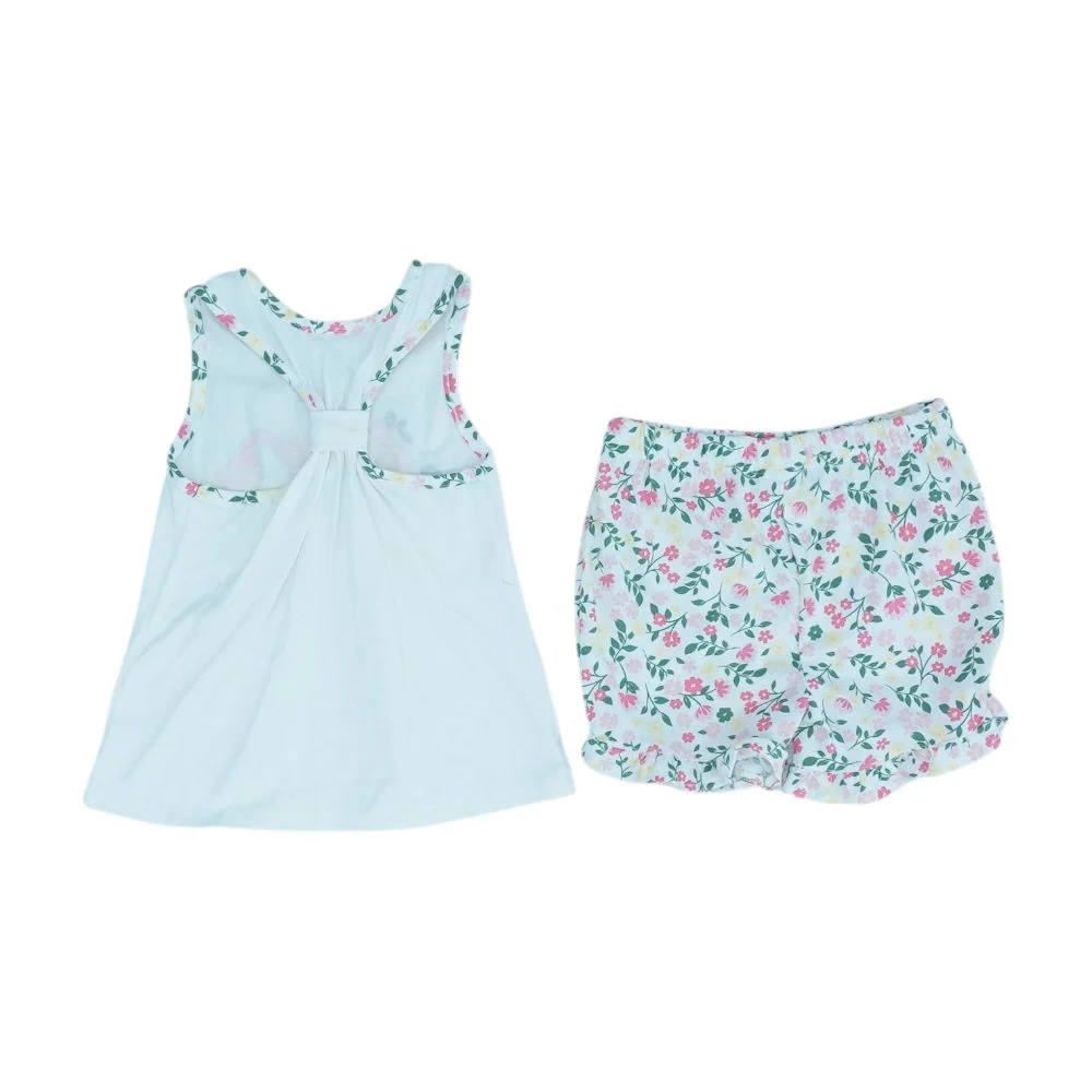 White Graphic Tank T Shirt and Shorts Set - Image 2