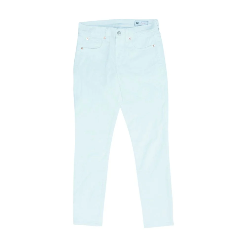 White Mid Rise Skinny Leg Jeans