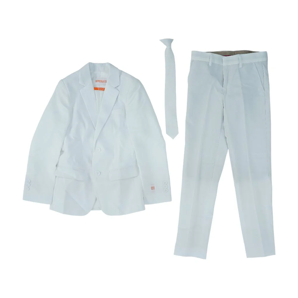 White Solid 3pc Suit