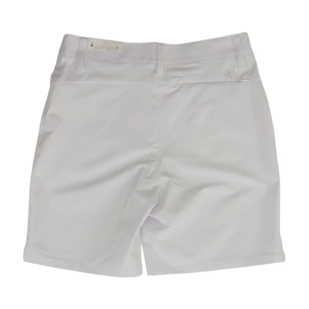 White Solid Active Shorts - Image 2
