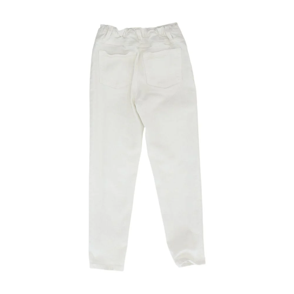 White Solid High Rise Slim Leg Jeans - Image 2