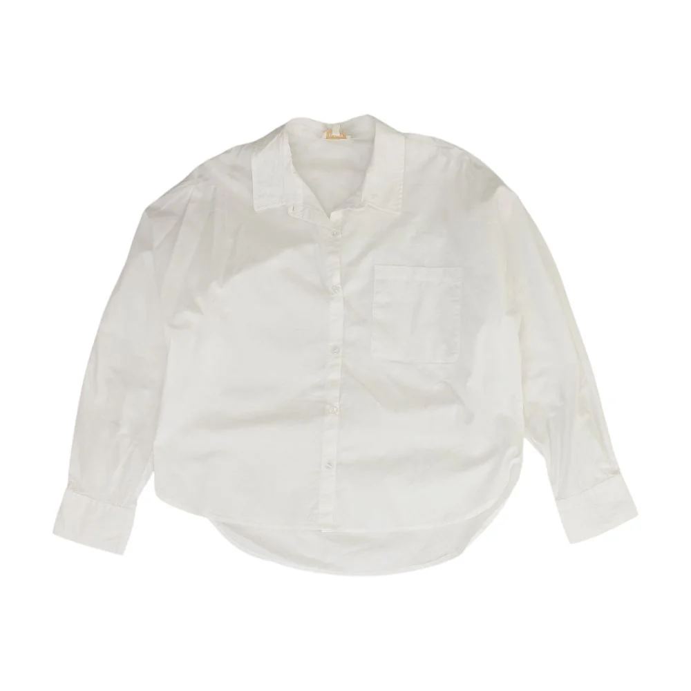 White Solid Long Sleeve Button Down