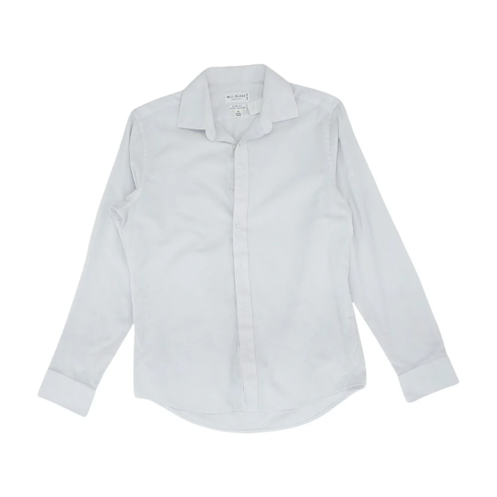 White Solid Long Sleeve Button Down