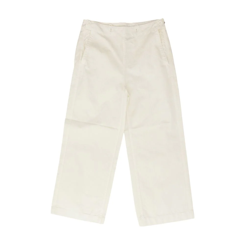 White Solid Pants