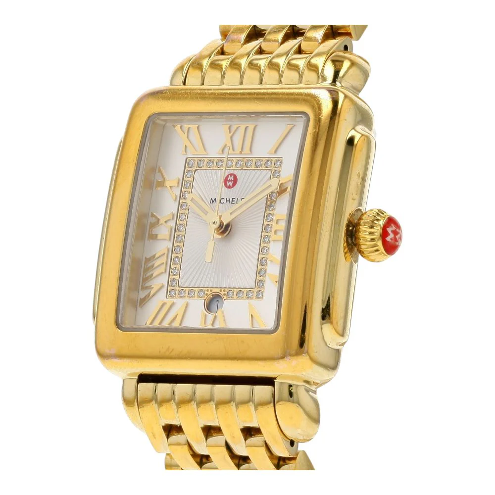 Women's Deco Madison Mid 18K Gold Plated Stainless Steel Diamond Dial Watch - Image 2