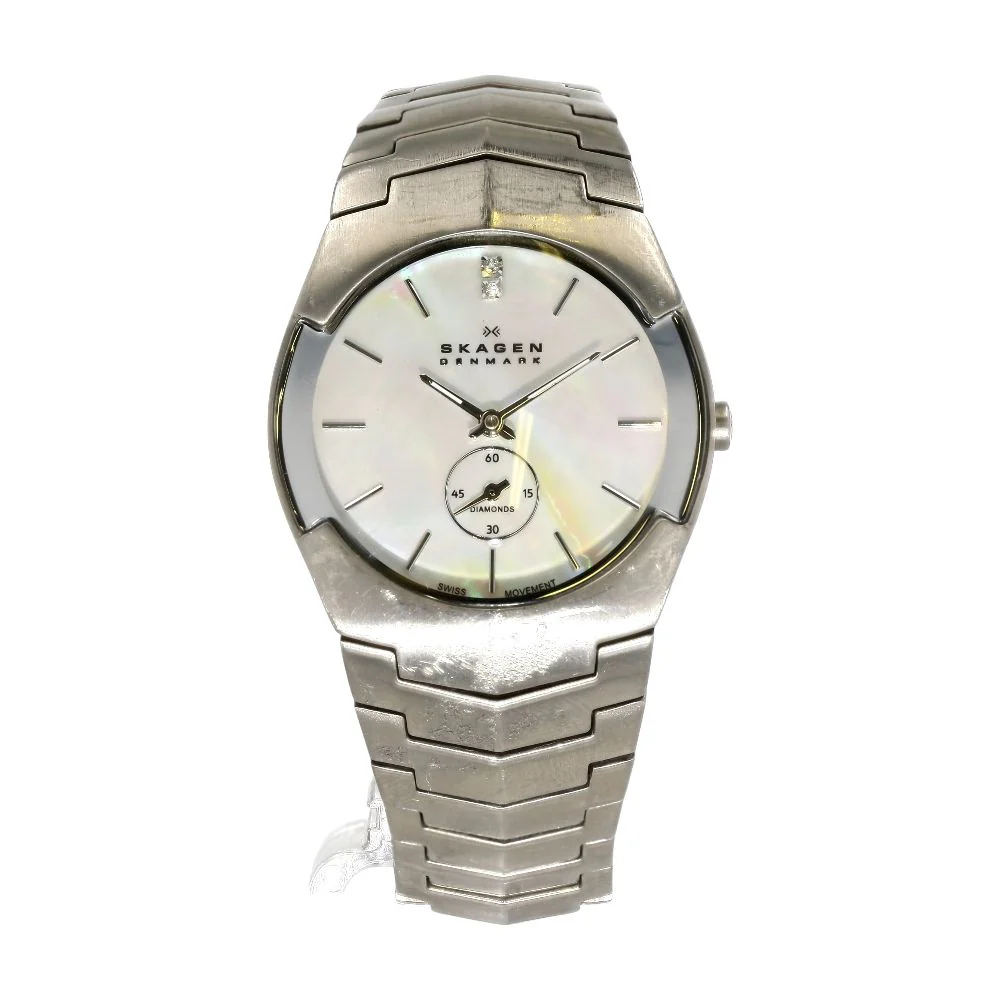 Women's Denmark White Mother Of Pearl Dial Stainless Steel Watch