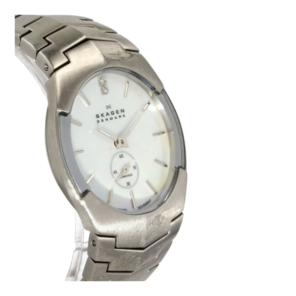 Women's Denmark White Mother Of Pearl Dial Stainless Steel Watch - Image 3