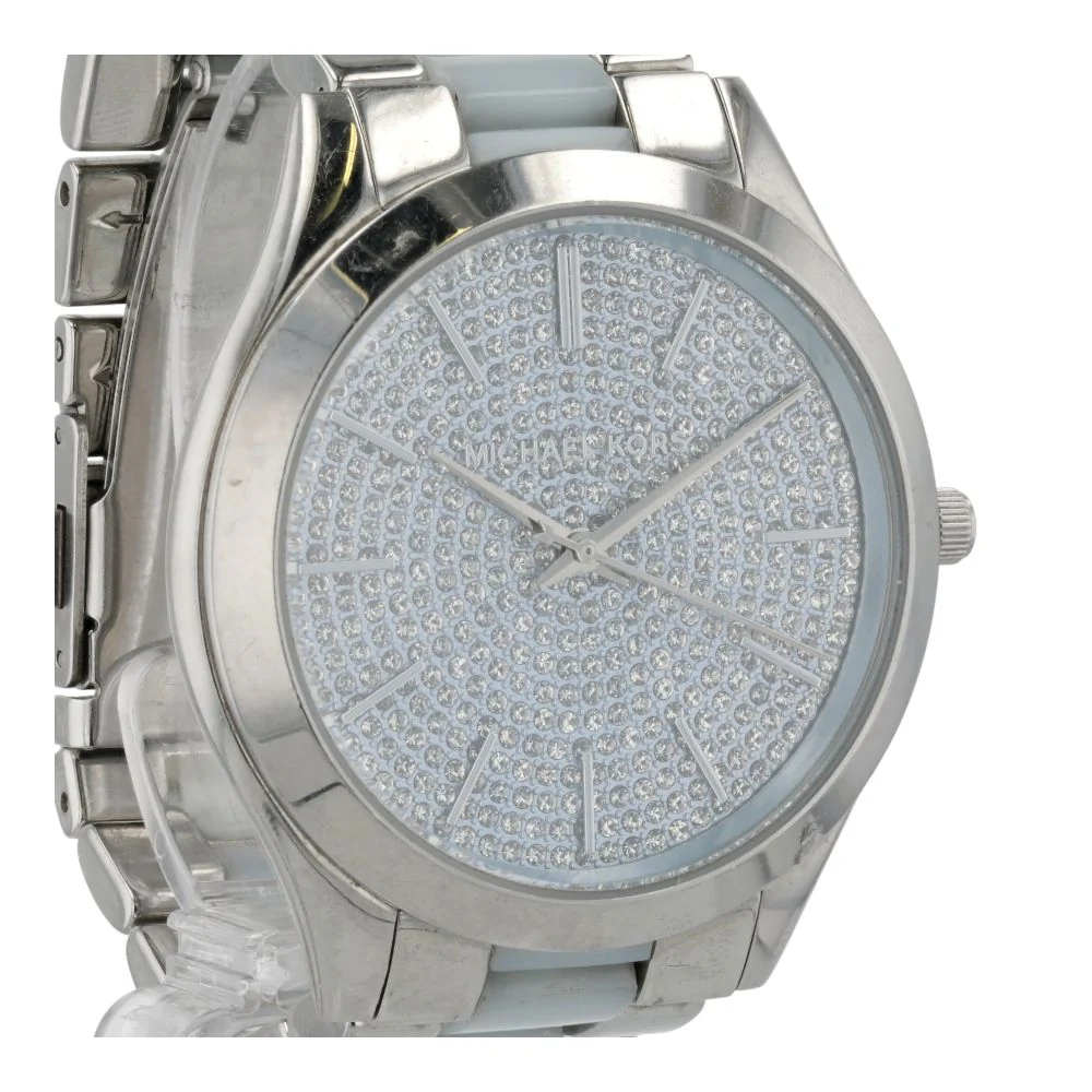 Women's Slim Runway Crystal Pave Dial Stainless Steel Watch - Image 3