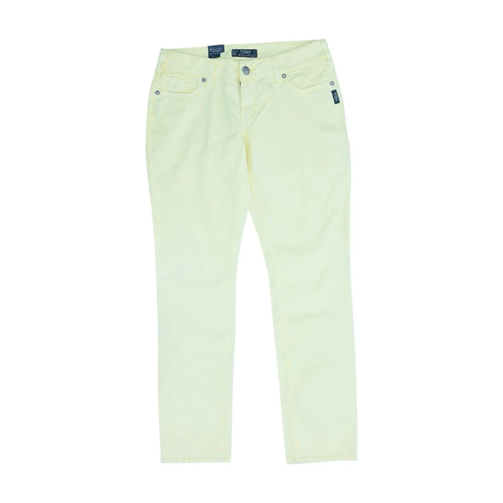 Yellow Mid Rise Skinny Leg Jeans